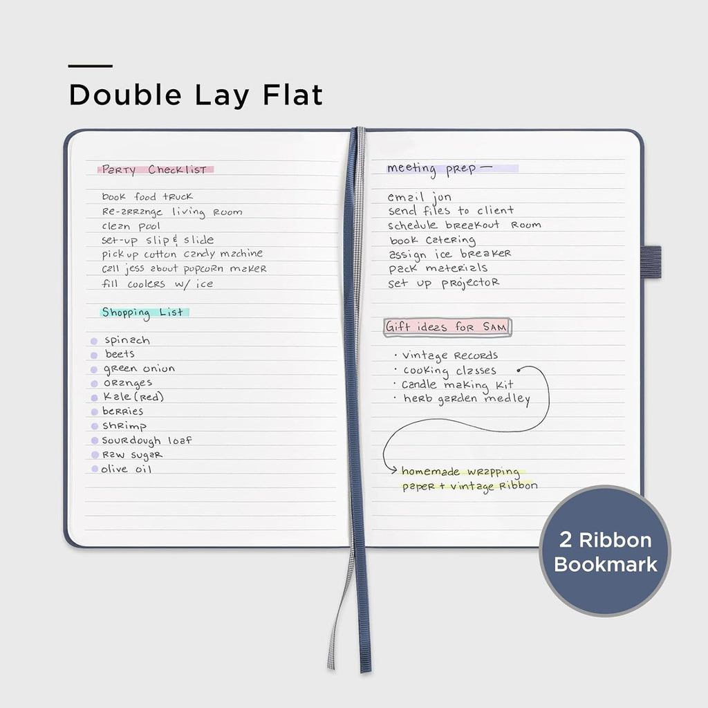 &And Per Se Lined Notebooks Bulk 5-Pack, A5 Hardcover Journal, 160 Pages 100gsm Thick Paper, Classroom Supplies for Students, Teachers, College Ruled Notebooks for School Office (Dark Blue)