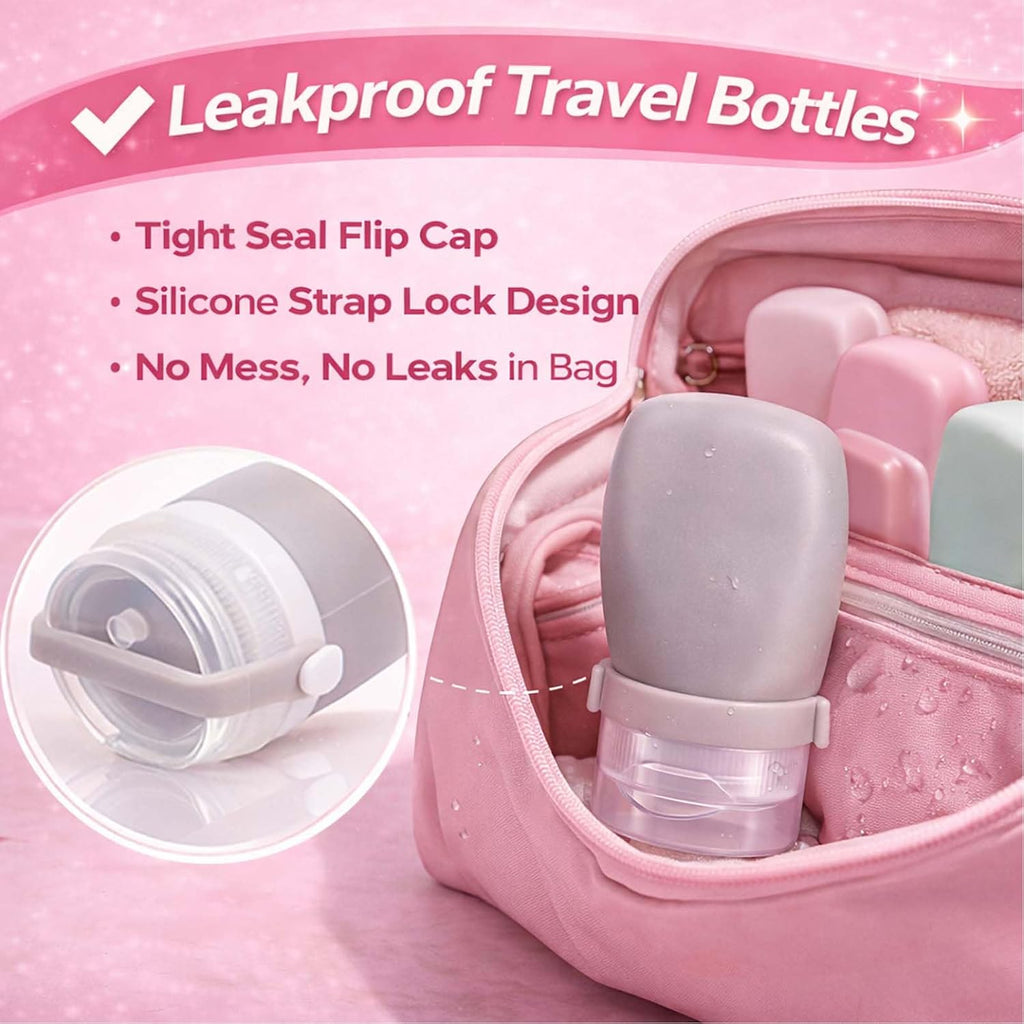 2 oz Travel Bottles, Leakproof Silicone Squeeze Bottle Mini Travel Size Container for Toiletries Lotion Shampoo and Conditioner Liquid Salad Dressing to go Condiment, TSA Approved, 4 Pack