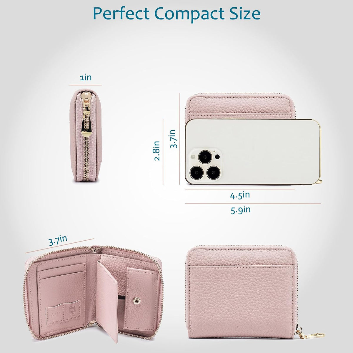 RFID Blocking Small Wallet for Women, Cute and Zip Around
