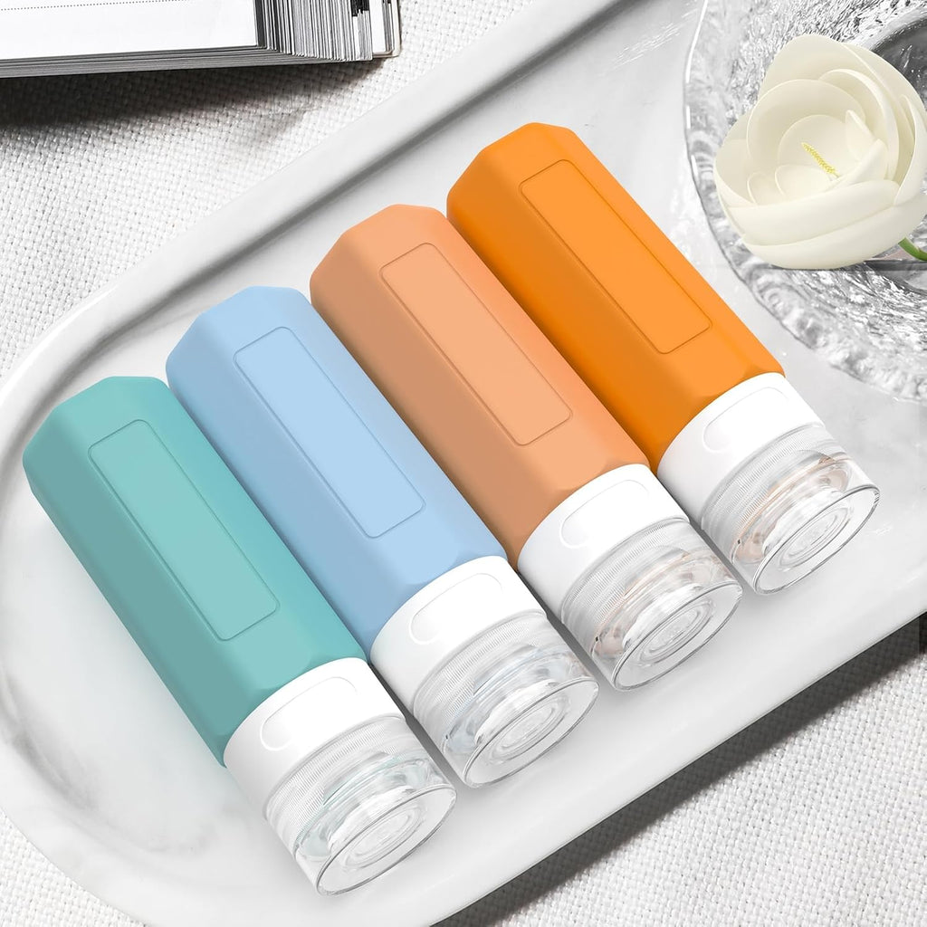 Redfly Travel Bottles for Toiletries 3oz, Silicone Travel Size Containers