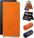 2PCS Portable Foldable Silicone Aluminum Phone Holder, Orange&Black