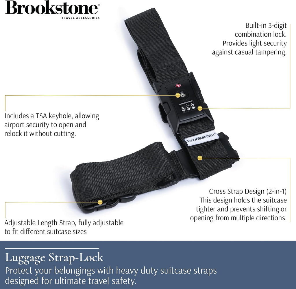 Brookstone Luggage Strap 2-in-1 TSA-Approved Expandable Strap