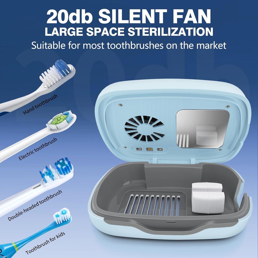 Toothbrush Covers Case and Holder,Toothbrush San itizer with Holder, Rechargeable Portable Toothbrush Cleaner Case, Toothbrush Box Fan with Dryer