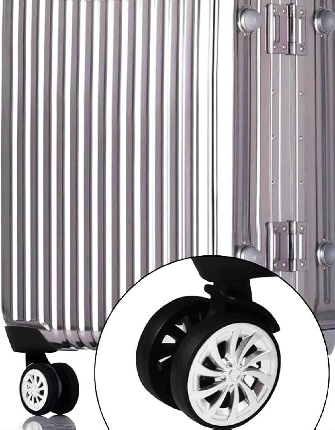 1 Pair Luggage Suitcase Wheel, Luggage Wheels Replacement Travel Suitcase Caster Wheels 360° Swivel, Trunk Luggage Wheel Spare Part Replacement Left and Right Wheels (A18)