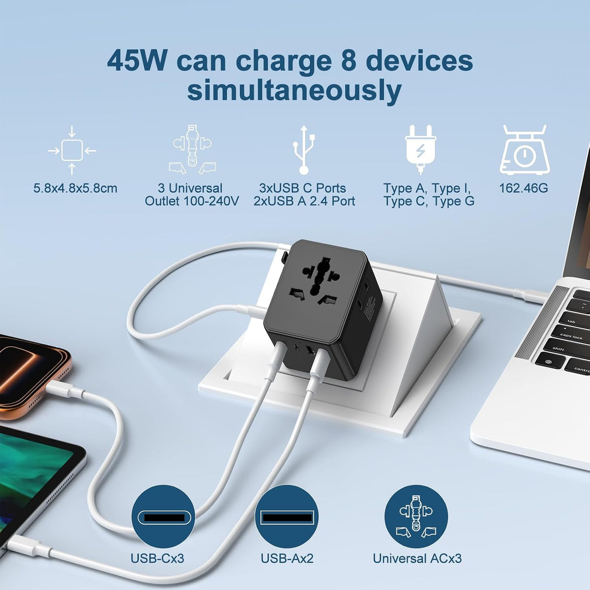 Universal Travel Adapter International Power Plug Converter