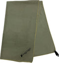 FROGG TOGGS Beach-Camp Microfiber Cooling Drying Towel with Mesh Storage Bag, Machine Washable, OD Green, 35”x 62”