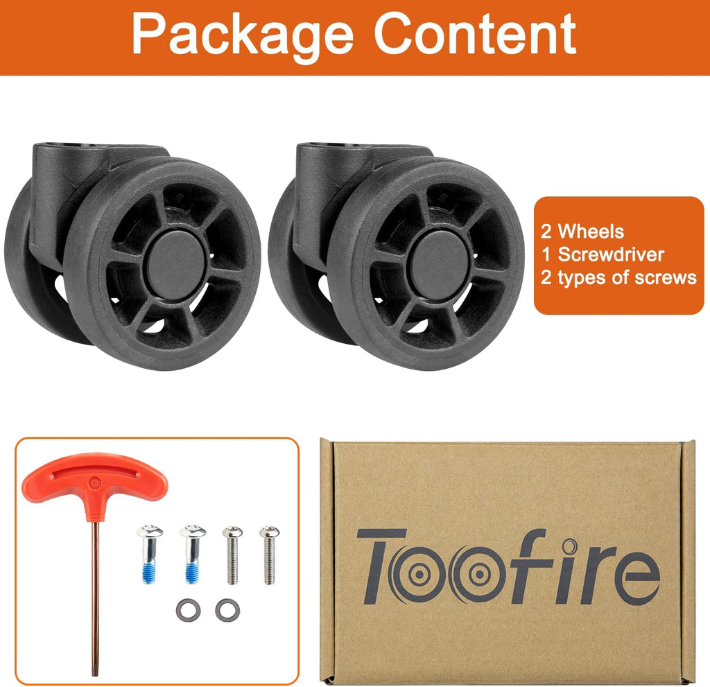 Wheels for Rimowa Trunk, 2 Pack Replacement Kit for Luggage(50mm-Black-Sector)