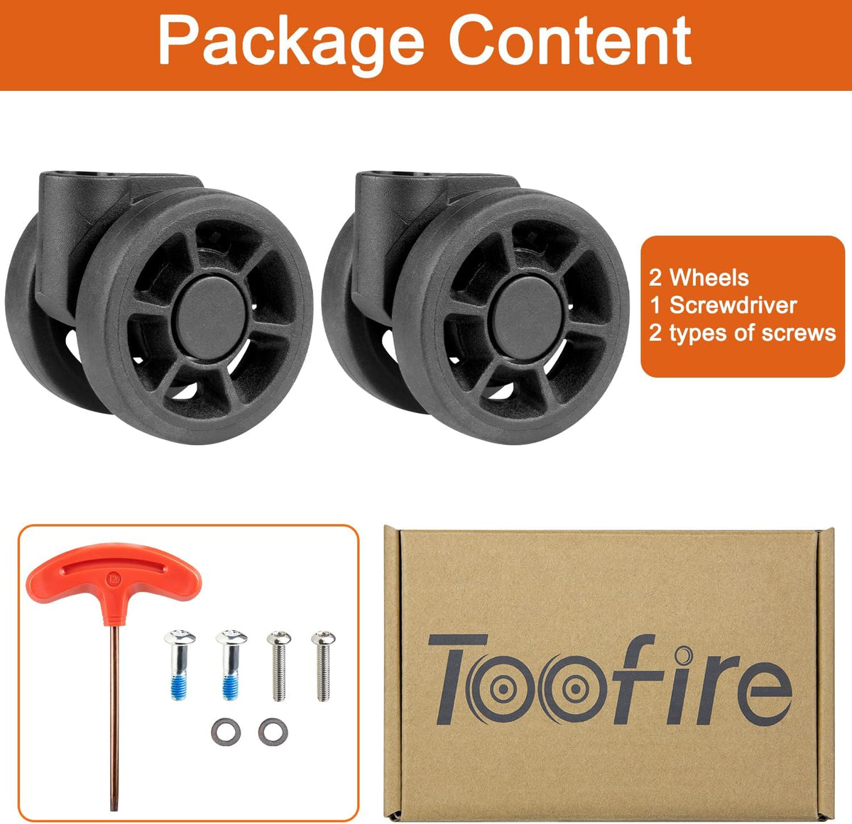 Wheels for Rimowa Trunk, 2 Pack Replacement Kit for Luggage(50mm-Black-Sector)
