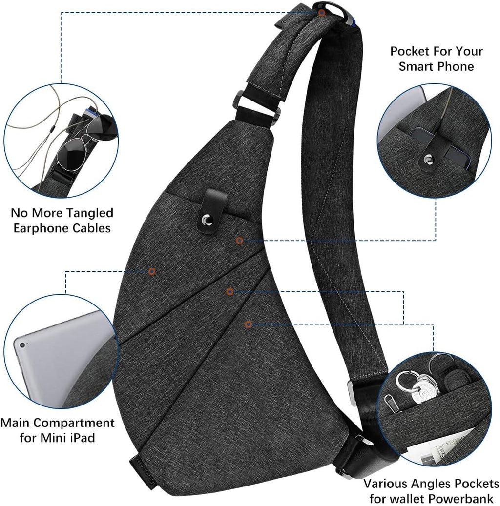 MRang Sling Crossbody Bags Trendy Travel Anti Theft Safe Purse Bags for Women Men Waterproof