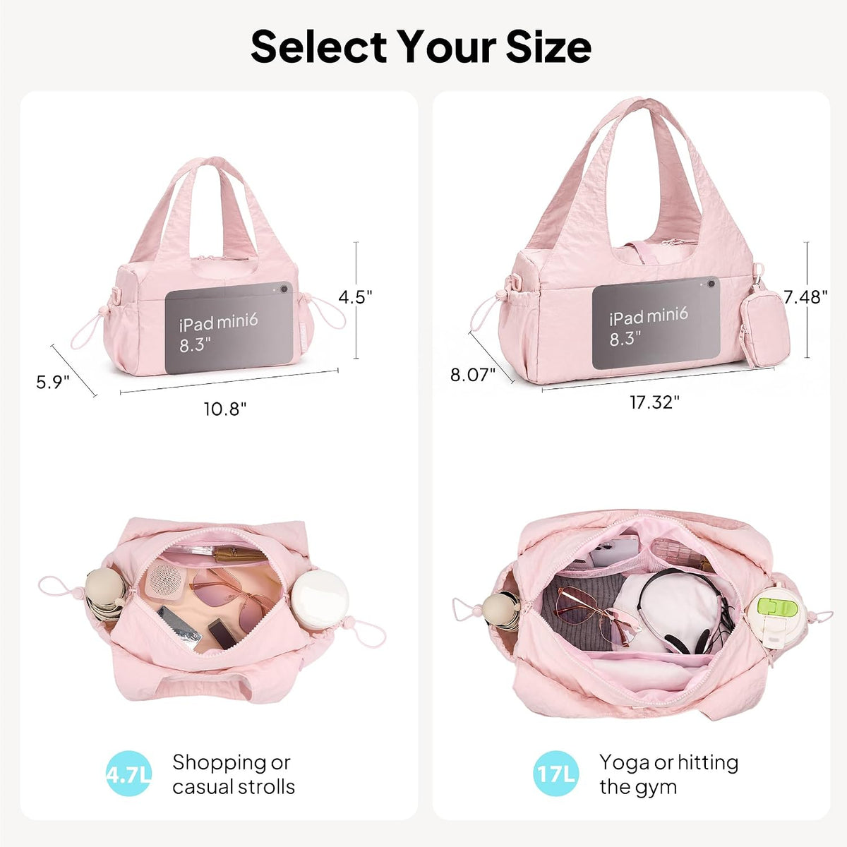 TOPEAST Gym Bag for Women with Yoga Mat Holder Mini Gym Bags Sports Dance Workout Yoga Bag