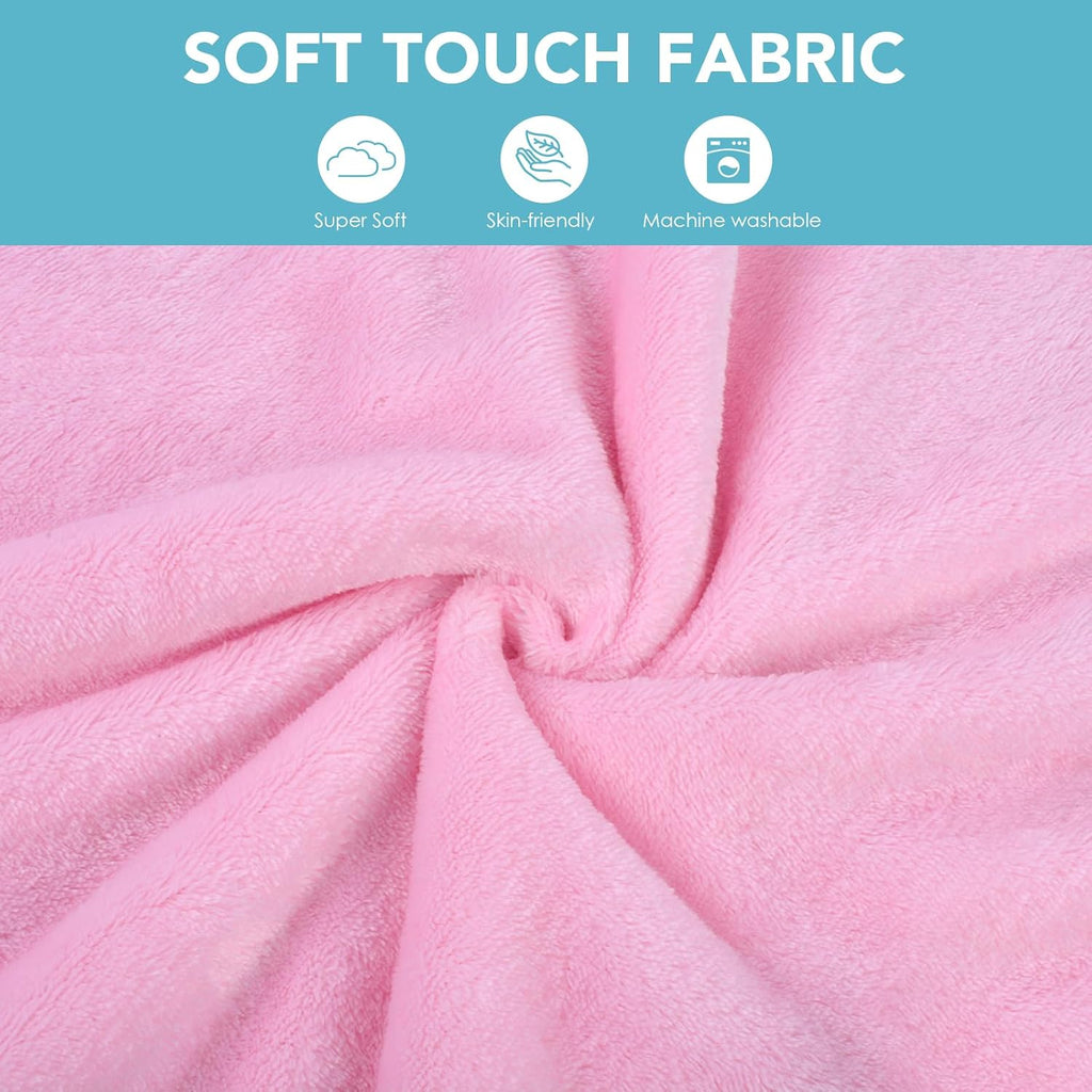 SINLAND Travel Pillow and Blanket 2-in-1 Set Airplane Pink 60x50 Inch