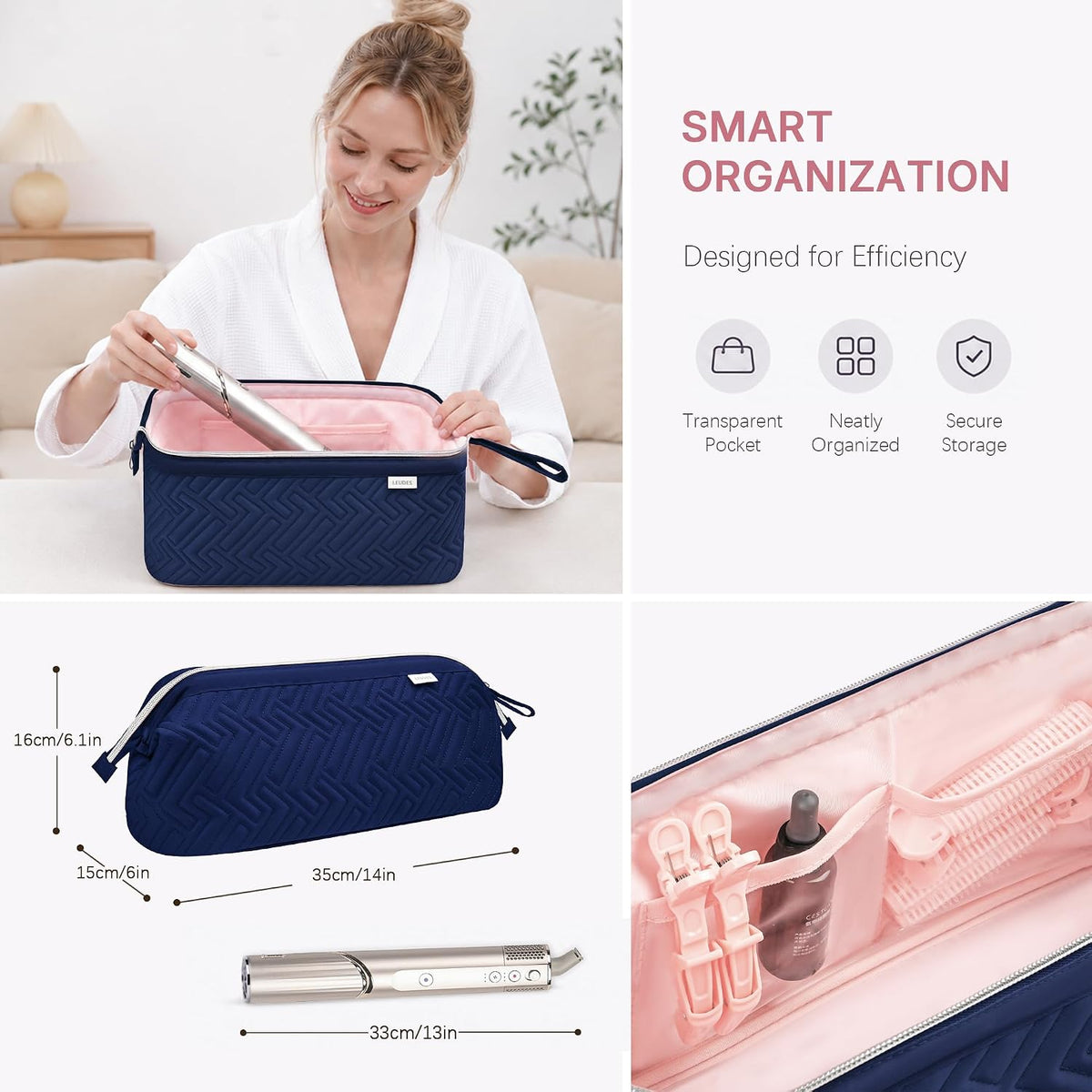 Leudes Hair Dryer Tools Travel Bag for Shark Flex Style Case Air Wrap
