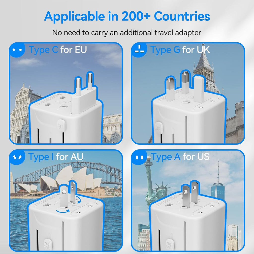 Universal Travel Adapter, PD 30W International Power Adapter