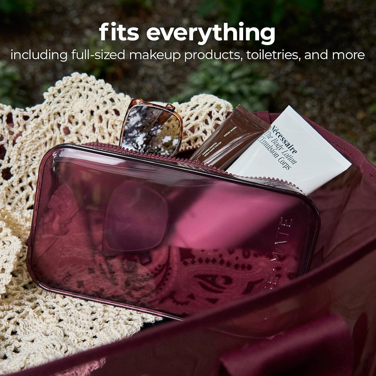 Case-Mate Jelly Makeup Bag - Waterproof Zipper Pouch - Mulberry
