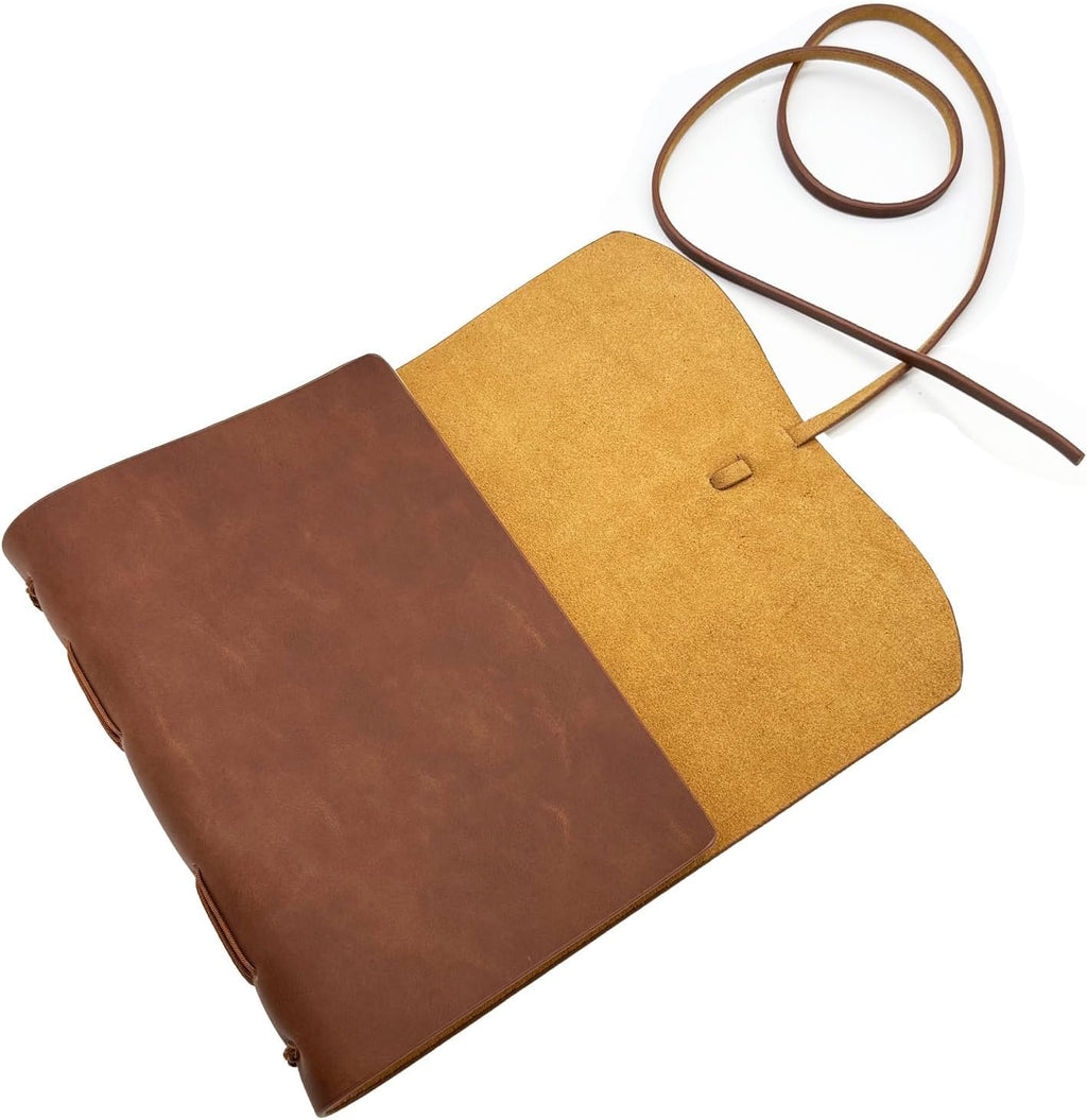 CooLeathor Dark Brown Notebook Journal - Leather Journaling for write A5 Size Diary 6.2x8.5 Inch,Notepad For Women,Man,Vintage,Gifts,Work,Traveler,Personal