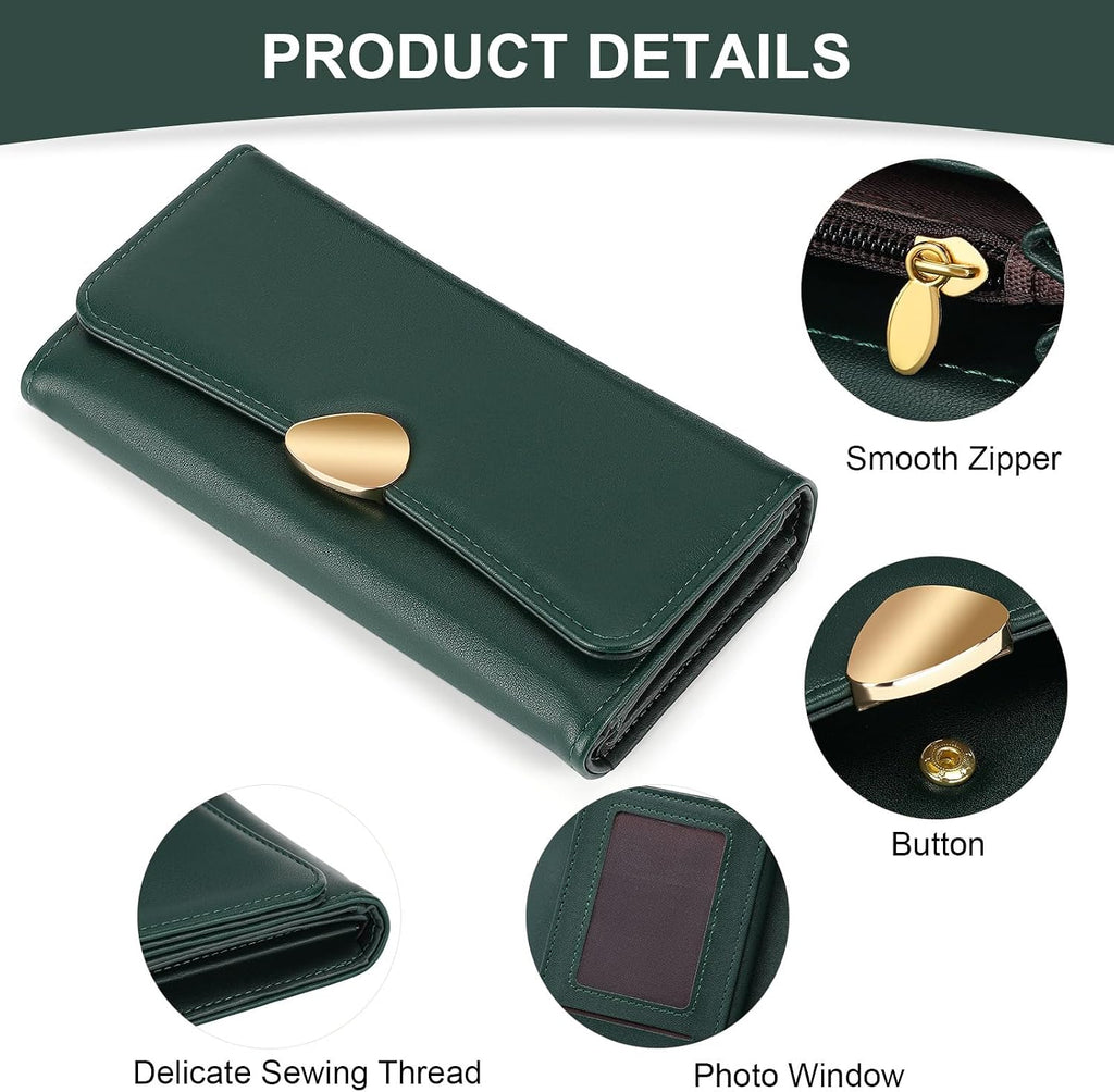 FALAN MULE Wallets for Women Trifold Wristlet Wallets Large Capacity RFID Blocking Ladies Purse Credit Card Holder