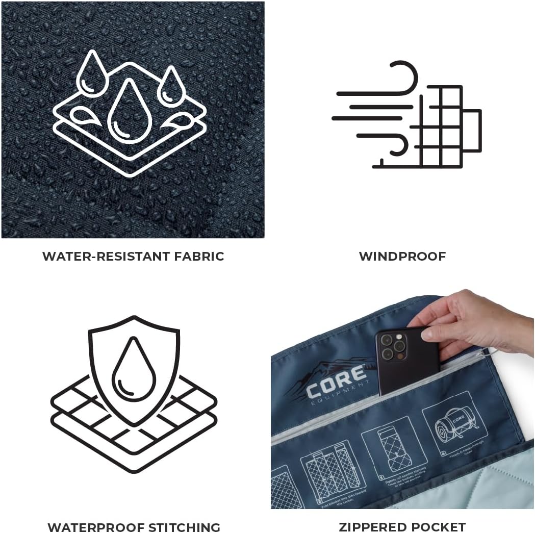 CORE Staydown Multipurpose Outdoor Blanket with Weighted Border