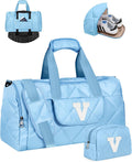 Elilier Thank You Gift Idea, Personalized Duffle Bag for Women, Letter V