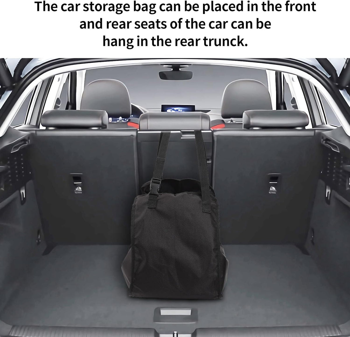 Car Seat Organizer - Large Capacity Passenger Seat Storage Travel Bag, Portable, Foldable and Collapsible Miscellaneous Car Hanging Bags, Reusable Shopping Tote with Drawstrings