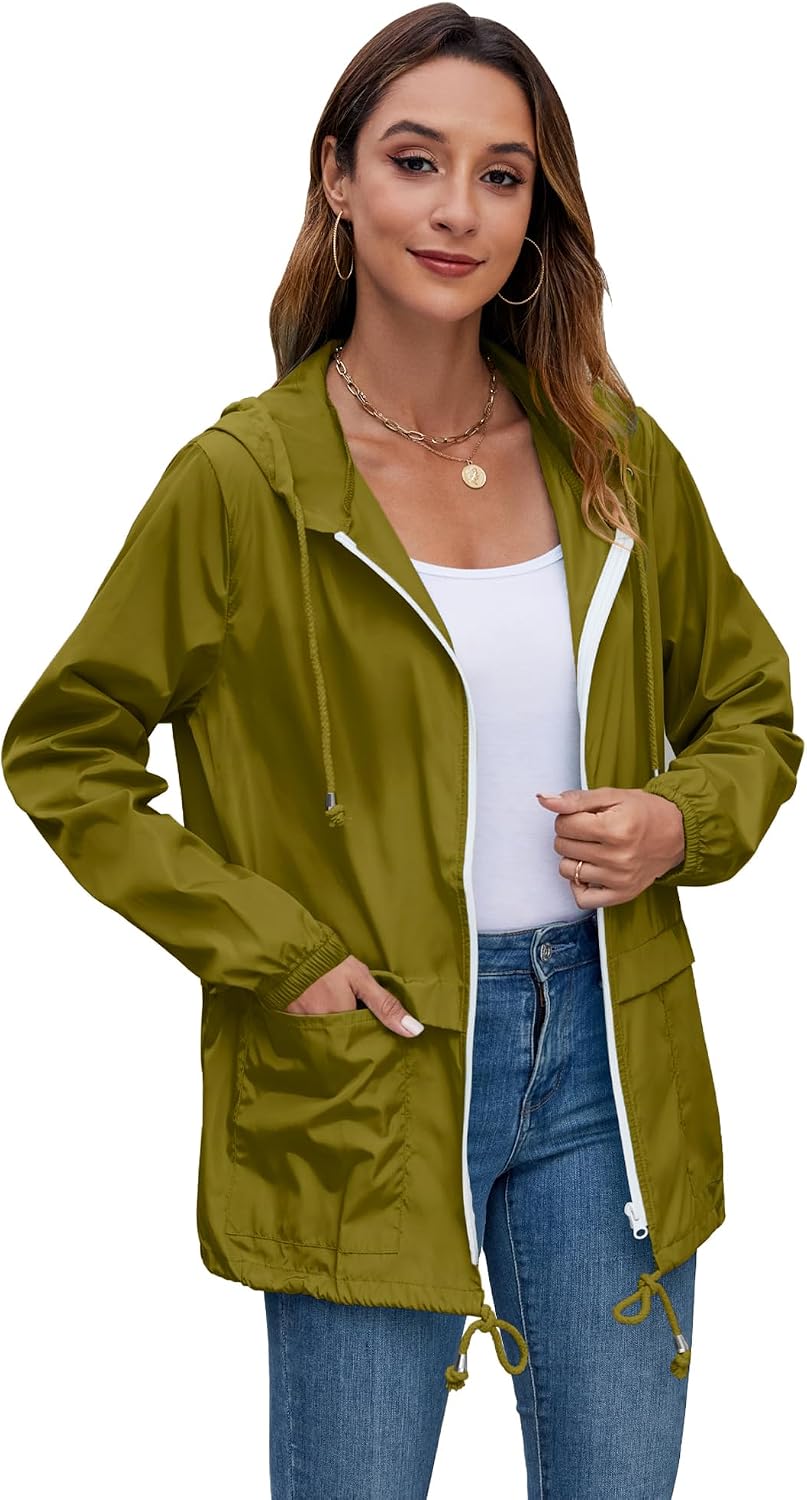 Hount Women Rain Jacket Lightweight Waterproof Packable Raincoat with Hood