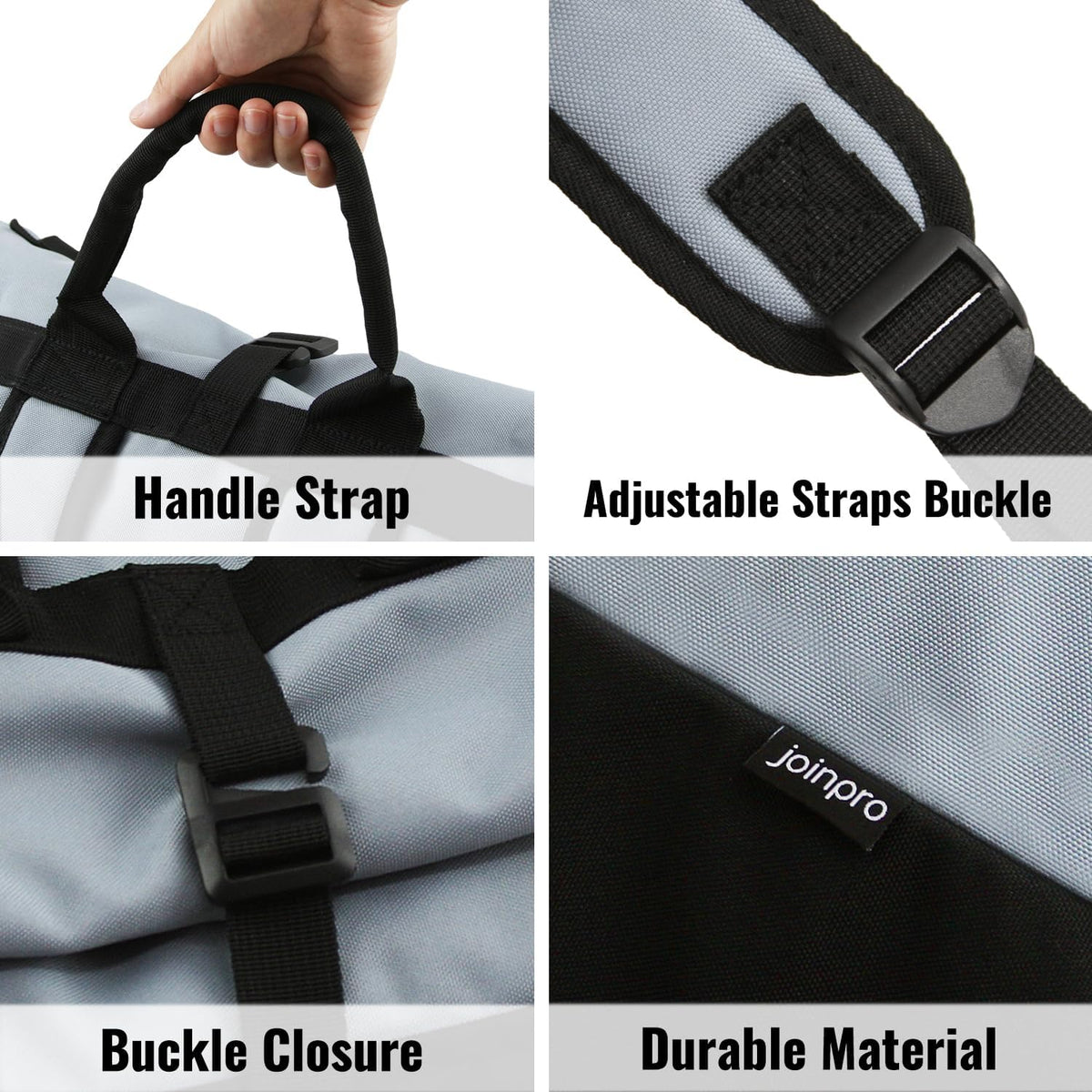 Laundry Bag Backpack 125L Extra Large, Heavy Duty 900D Coated Oxford Fabric, 3 Pockets Durable Travel Laundry Bags with Soft Padded Shoulder Straps for College Dorm, Apartment, Laundromat (Grey)