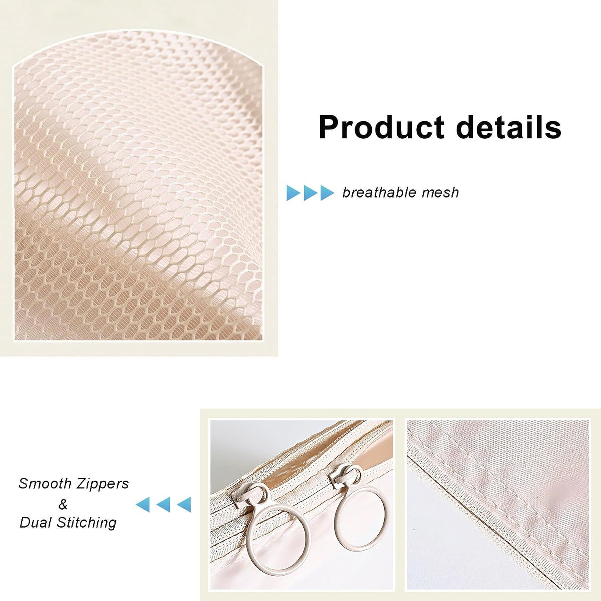 Mesh Makeup Bag Organizer, Large Capacity Travel Make up Pouch Cosmetic Bag for Women, Skincare Pouch, Portable Travel Toiletry Bag Daily Essential Storage Bag for Girls, Medium