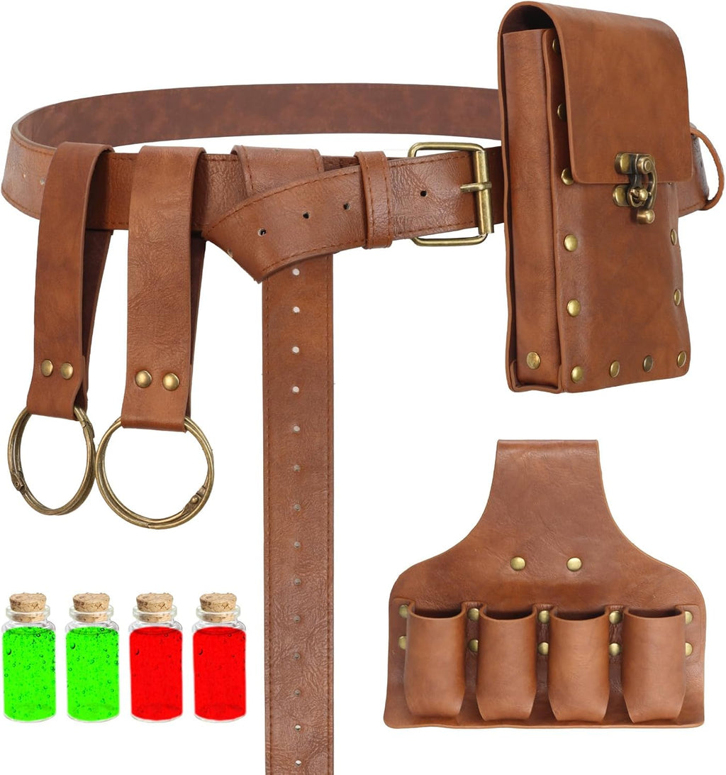 Renaissance Belt Pouch Medieval Pirate Costume Accessories Set for Cosplay