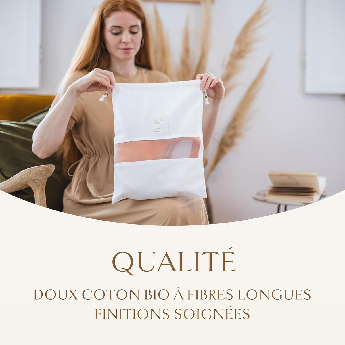 Hayden Hill Luxury Organic Cotton Dust Bags for Handbags Small 3 Pack