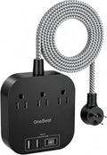One Beat Power Strip with USB C, 10ft Braided Extension Cord, 22.5W