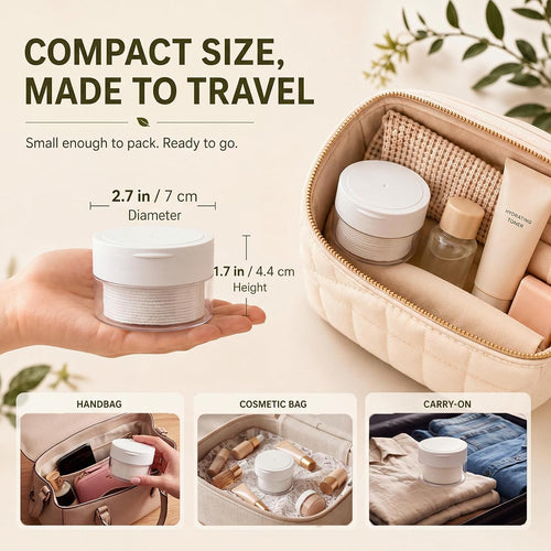 1 Pack Toner Pad Travel Case with Tweezers for Skincare, Small, White
