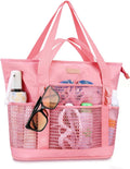 Lacdo Beach Bag for Women, Beach Tote Bag for Women, Waterproof Sandproof Foldable Pool Bag for Beach Vacation Pool Travel