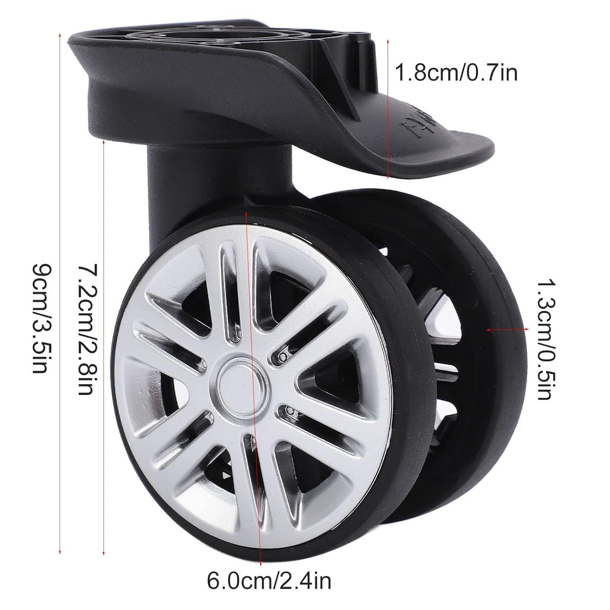 1 Pair Luggage Wheels Replacement for Suitcase Spinner Trolley Silent Double Row Caster Wheels Travel Trunk Roller Parts