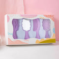 4 Pieces Mini Wet Hair Brush Hair Comb Set For Women Girls Kids Gift Small Cute Cloud shaped Hair Comb Hair Brush Handheld Mirror Set Travel Detangling Comb Massage HairBrush with Air Cushion (Purple)