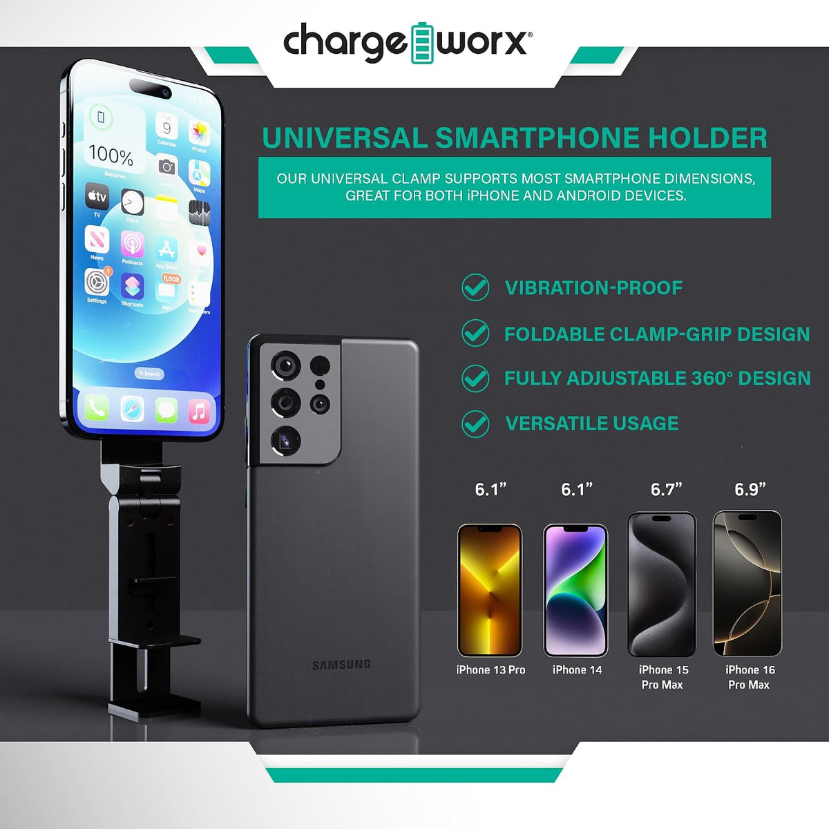 Magnetic Phone Holder for iPhone & Samsung, MagSafe Car Airplane Desk Mount