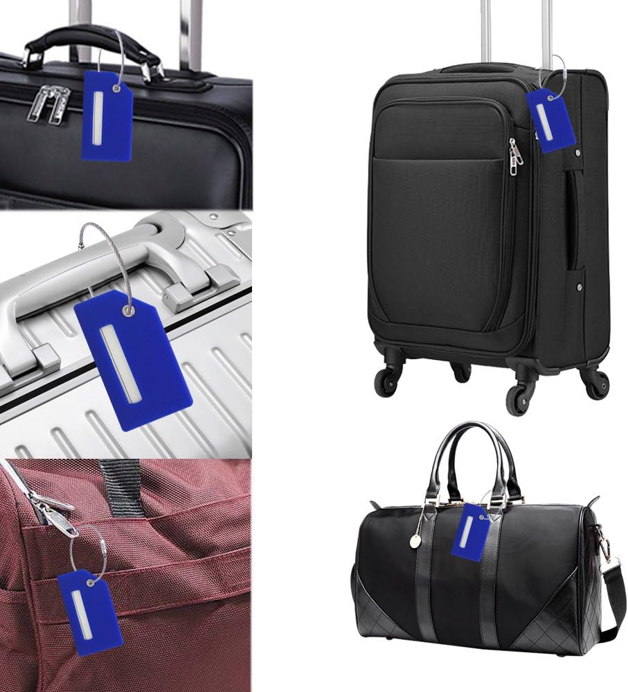 5Pack Silicone Luggage Tag with Name ID Card Perfect to Quickly Spot Luggage Suitcase By Ovener