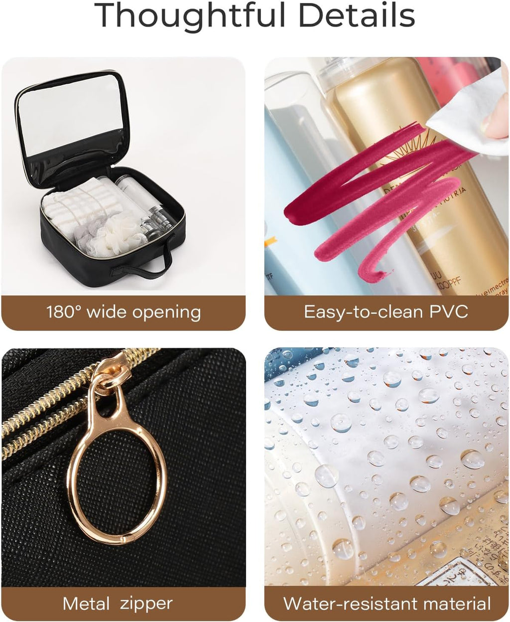 Clear Makeup Bags with Zipper, 3 Pack Clear Cosmetic Bag Set Makeup Organizer TSA Approved Travel Toiletry Bag for Carry-on & Checked Luggage Water Resistant Car Storage Organizer Women