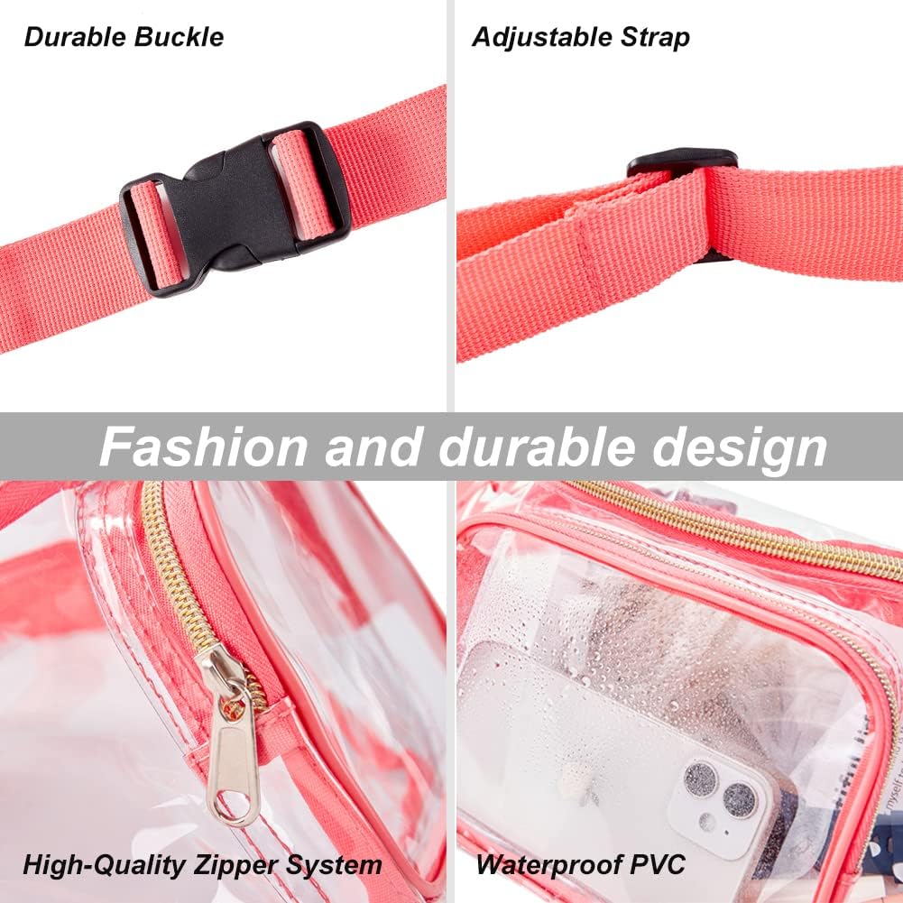 Clearworld Clear Fanny Pack Stadium Approved, Waterproof 3-in-1 Belt Bag