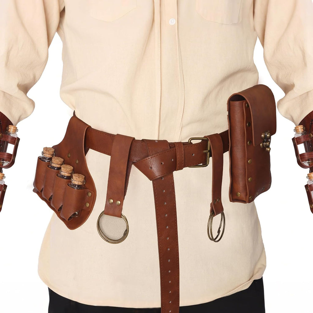 Renaissance Belt Pouch Medieval Pirate Costume Accessories Set for Cosplay