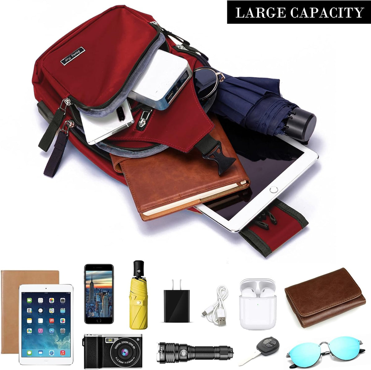 Seoky Rop Men Women Sling Backpack Shoulder Chest Crossbody Bag