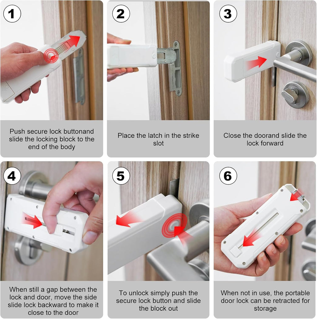 Portable Door Lock for Travel Security Blocklock Hotel Door Locks Extension