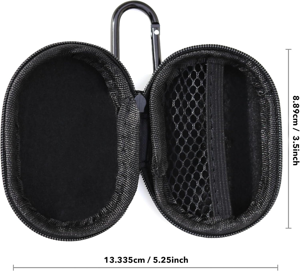 Decibullz - Zipper Headphones Carrying Case, Perfect for Earphones and Earplugs (Black) (Pack of 1)