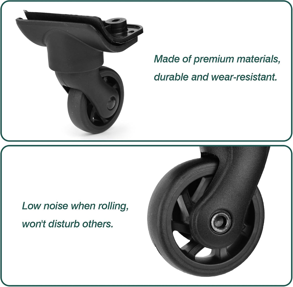 1 Pair Luggage Replacement Caster Wheels, Suitcase Repair Parts EA149-1
