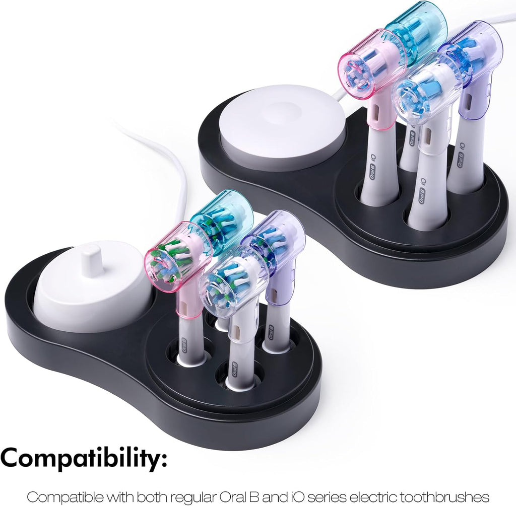 Toothbrush Head Covers & Toothbrush Holder for Oral B & iO series, multicolor and black
