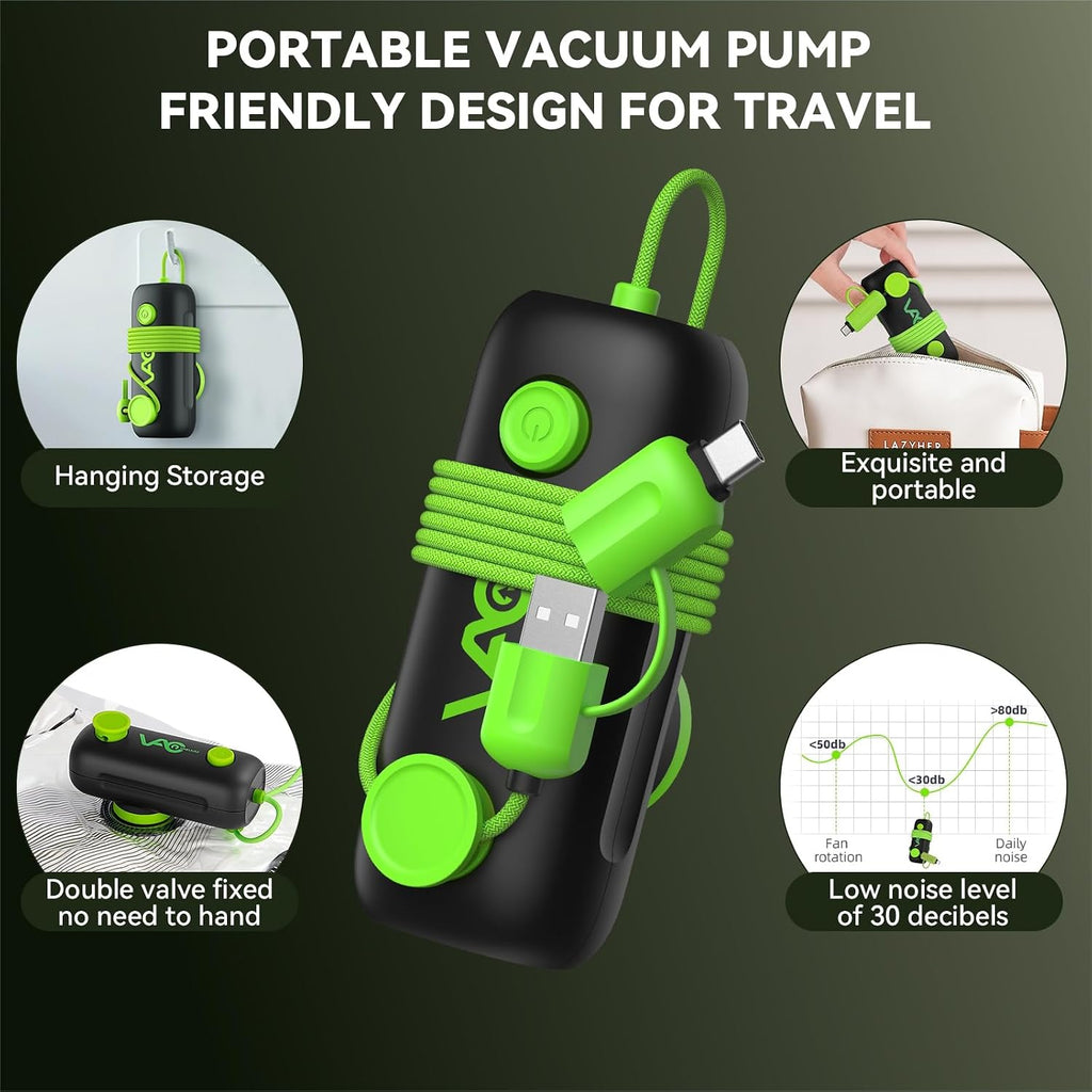Vacuum Bags for Travel - USB Electric Pump, 15 Pack Carry-on Size Vacuum Seal Bags for Clothing - Space Saver Vacuum Storage Bags for Luggage, Travel Essentials.