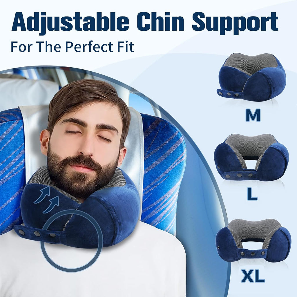 Cirorld Neck Pillow for Traveling, Travel Pillows for Airplanes Blue