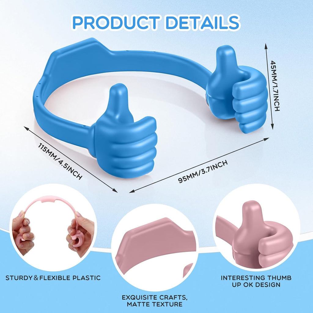 Yaomiao 16 Pcs Thumbs up Cell Phone Stand Holder Tablet Display Stands Adjustable Smartphone Desktop Holder for Office Bedroom Airplane Travel Christmas Stocking Stuffers (Macaron Color)