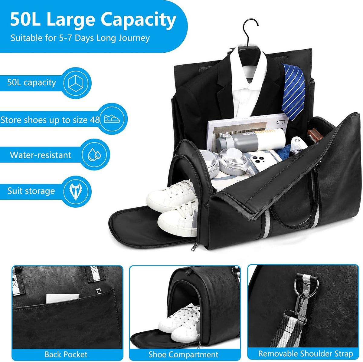 2 in 1 Carry on Convertible Garment Bags Duffel Suit Bag Travel