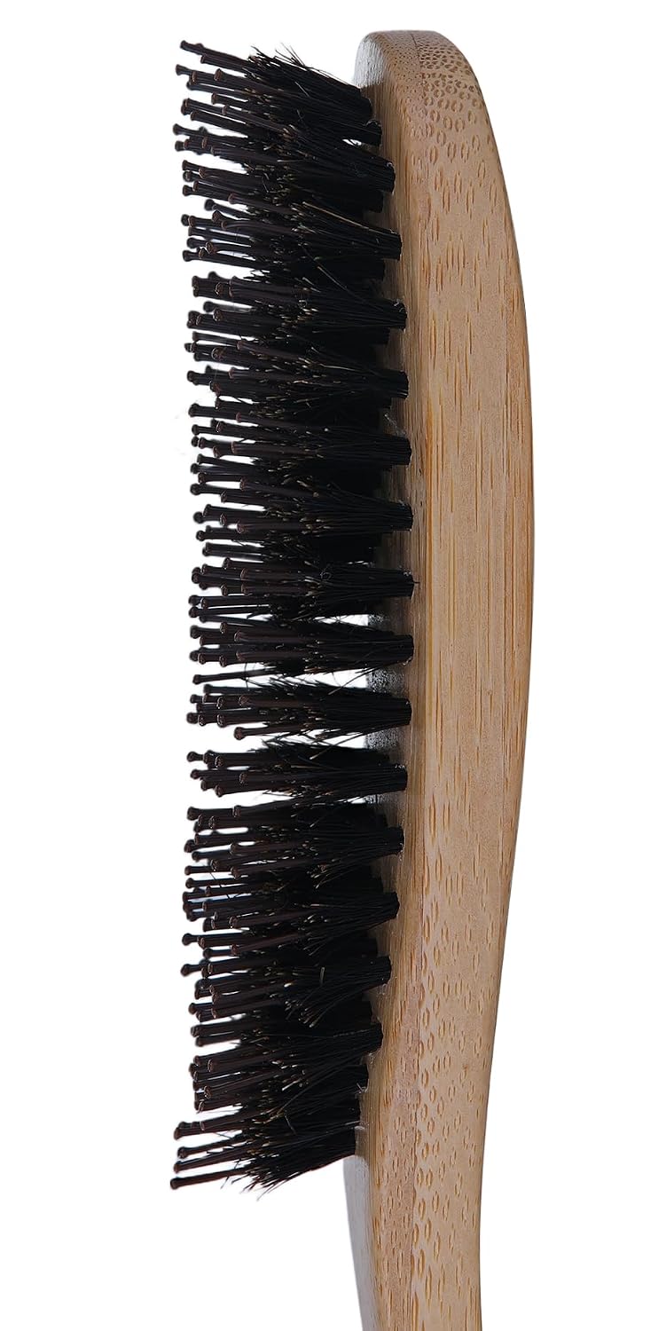 PERFEHAIR Boar Bristle Hair Brush, Bamboo Handle Mini Brush, 7.5 in