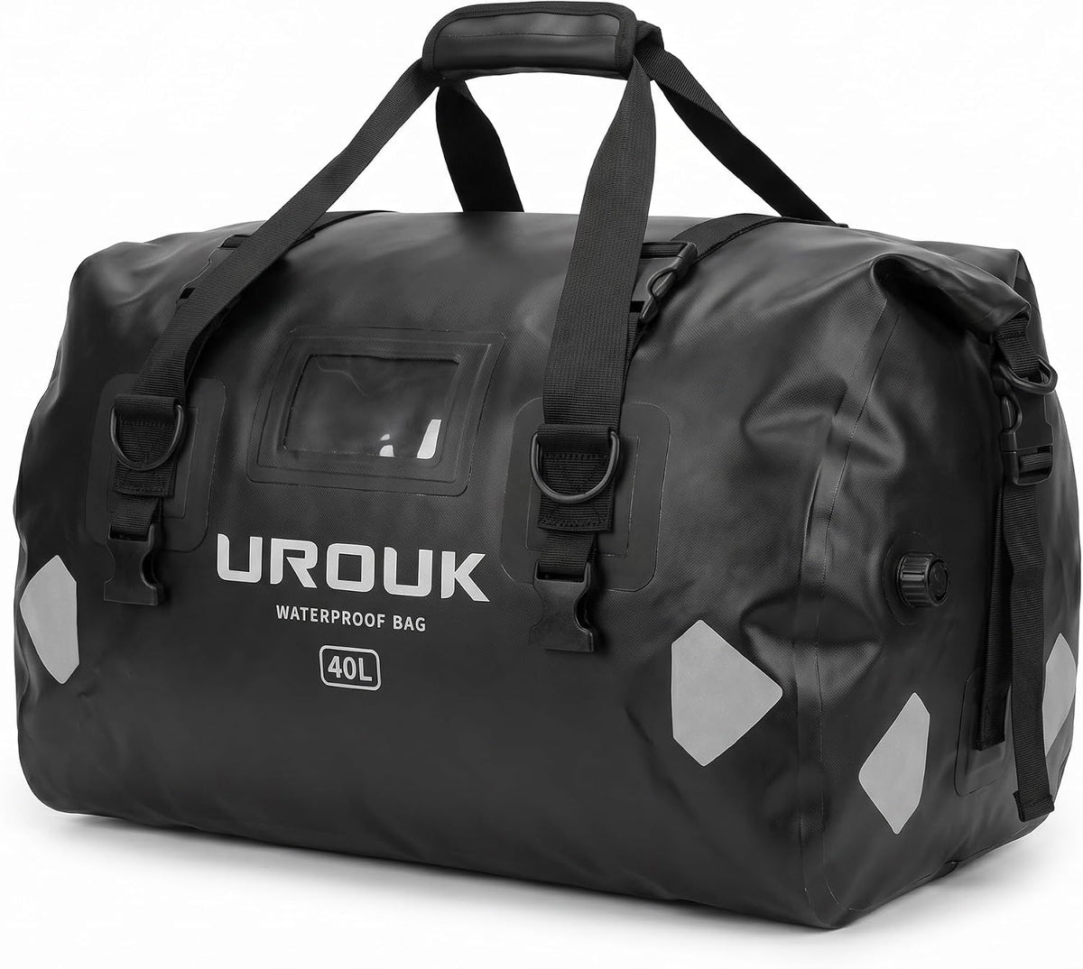 Waterproof Duffel Bag 40L 65L 90L Large Motorcycle Dry Bag Backpack,Roll-Top Heavy Duty Tail Bag Luggage Gear Bag with Straps for Travel, Camping, Fishing, Boating, Kayaking