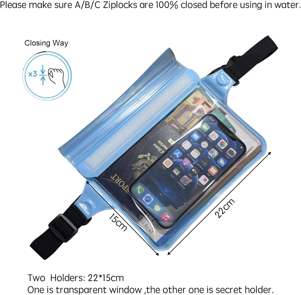 DRLOKPAK Waterproof Fanny Pack Waist Bag Pouch For Phone Passport Wallet